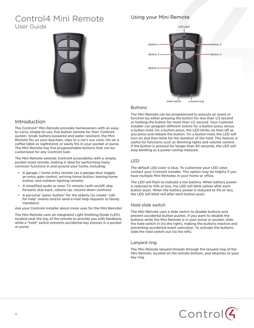 Contro l4 Mini Remote User manual Contro l4 Mini Remote User manual