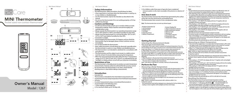 Biocare 1267 owner's manual