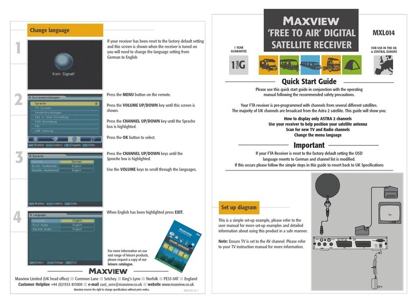 Maxview MXL014 quick start guide