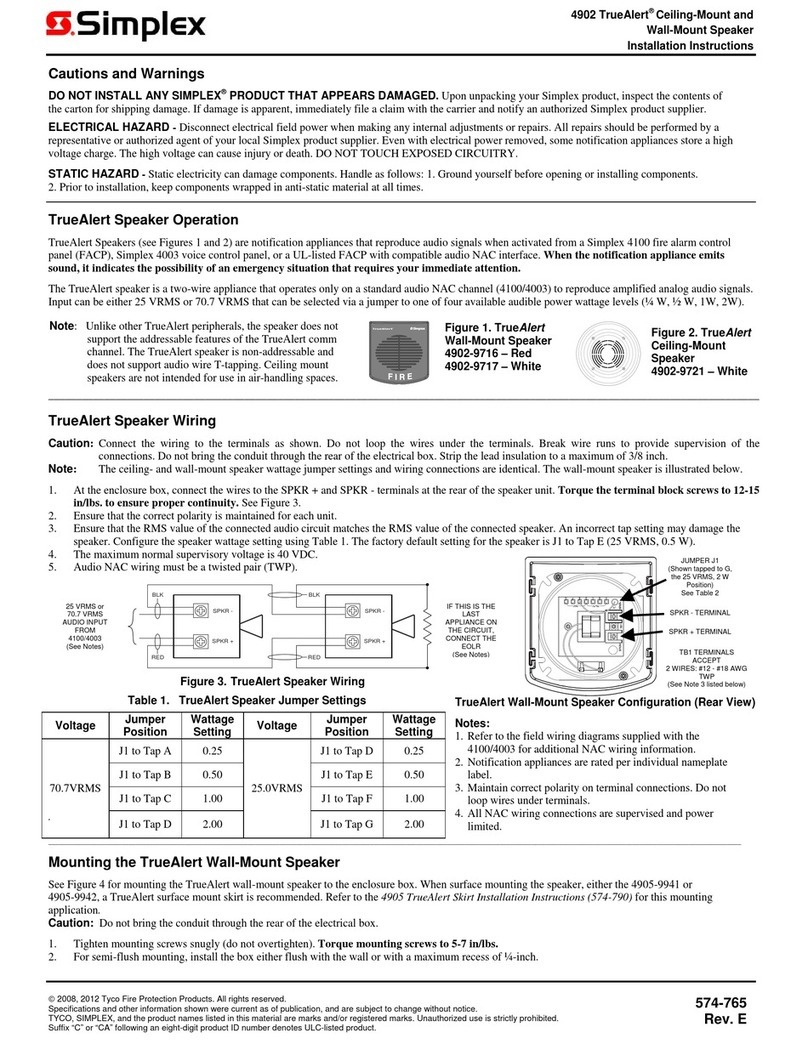 Simplex TrueAlert 4902-9717 installation instructions