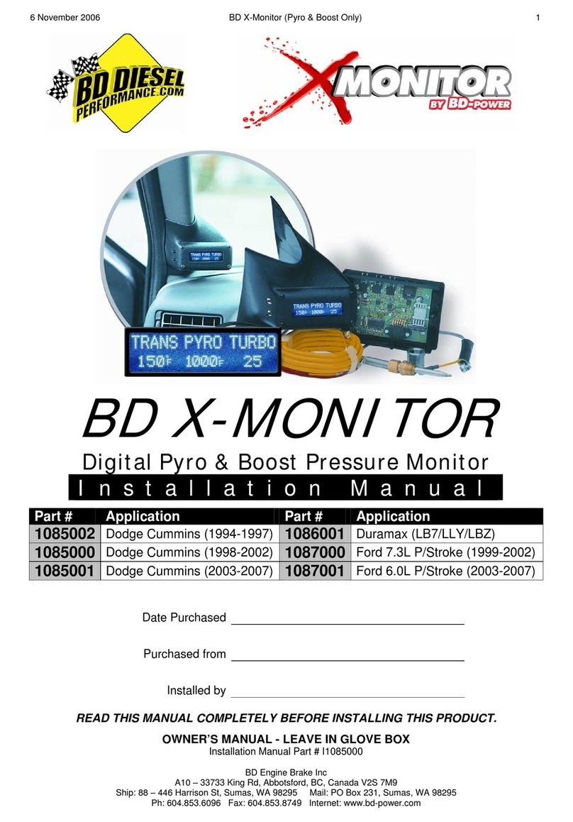 BD Diesel Performance X-Monitor 1085002 installation manual