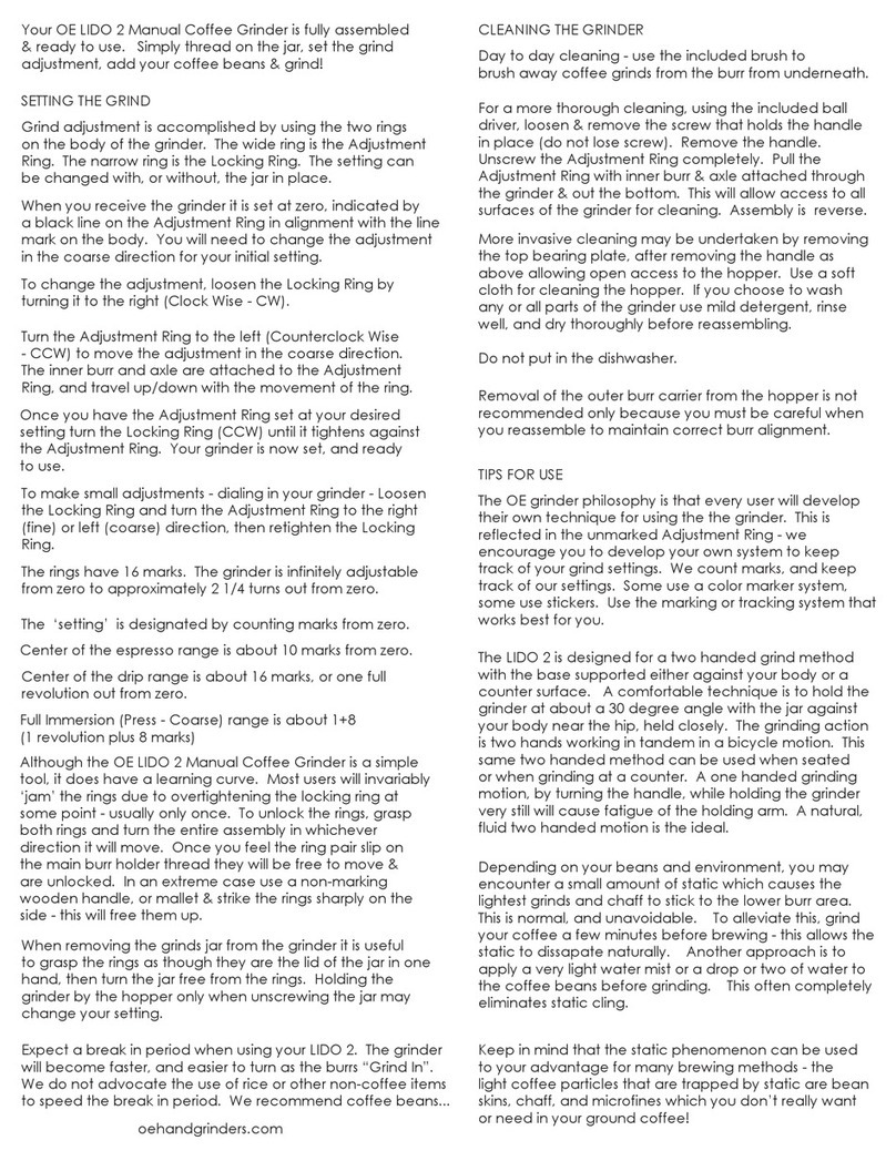 Orphan espresso LIDO 2 user manual