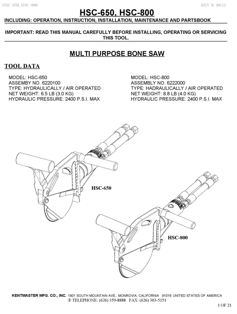 KENTMASTER HSC-650 Operating and maintenance manual
