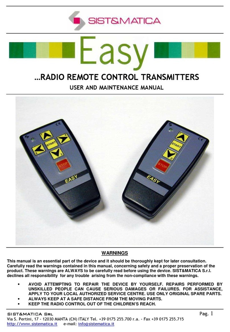 SIST&MATICA Easy User and maintenance manual