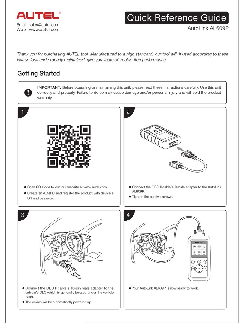 Autel AutoLink AL609P Quick reference guide