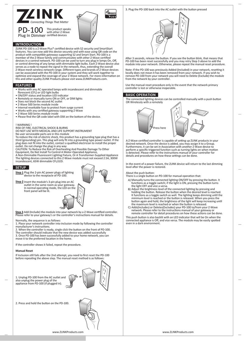 ZLINK PD-100 instruction manual