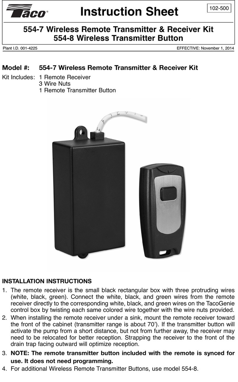Taco 554-7 User manual
