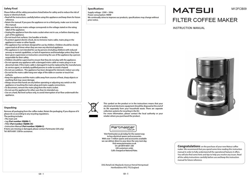 Matsui M12FCB09 instruction manual