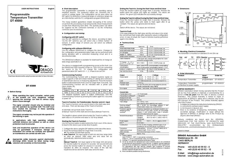DRAGO Automation DT 45000 User instructions