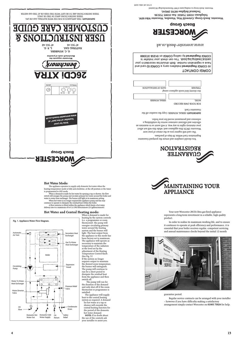 Worcester 26CDi Xtra User instructions & customer care guide