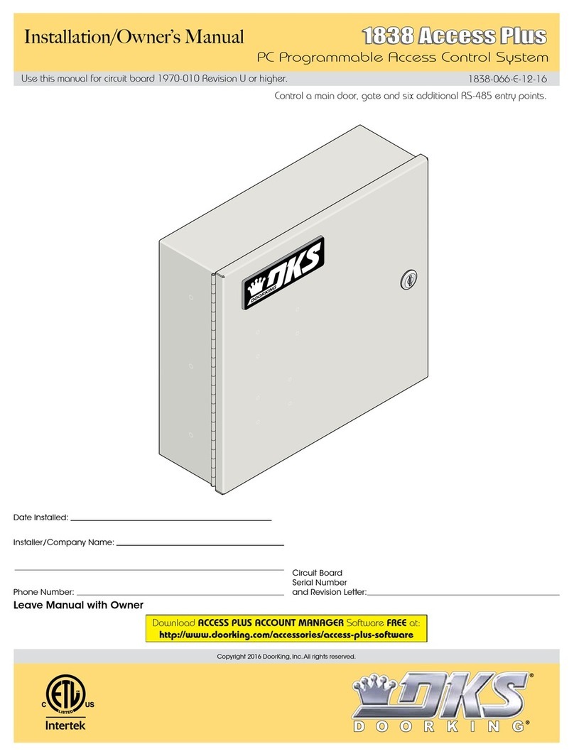 DKS 1838 Access Plus Installation & owner's manual