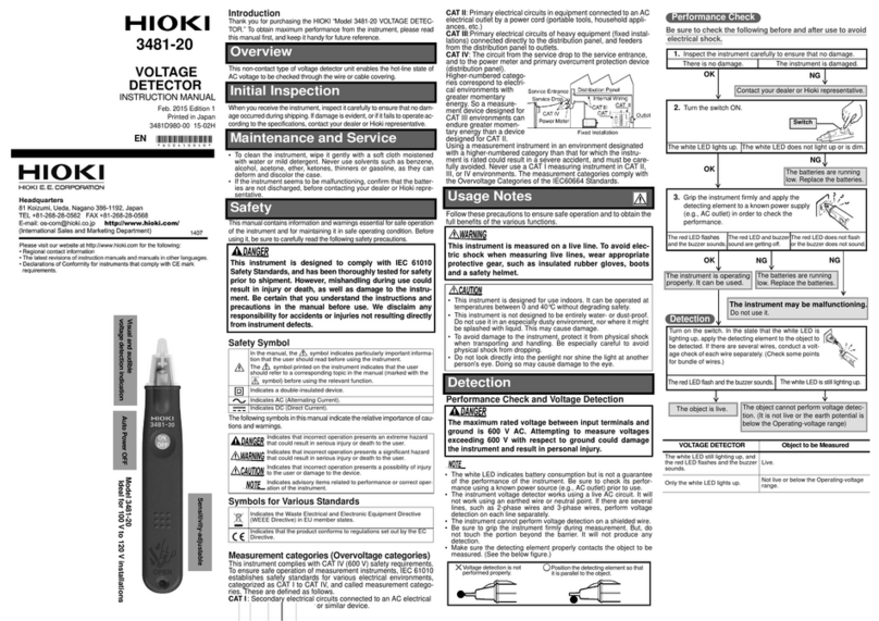 Hioki 3481-20 instruction manual