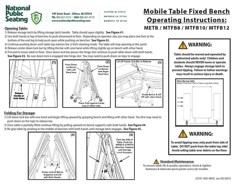 National Public Seating MTFB8 User manual