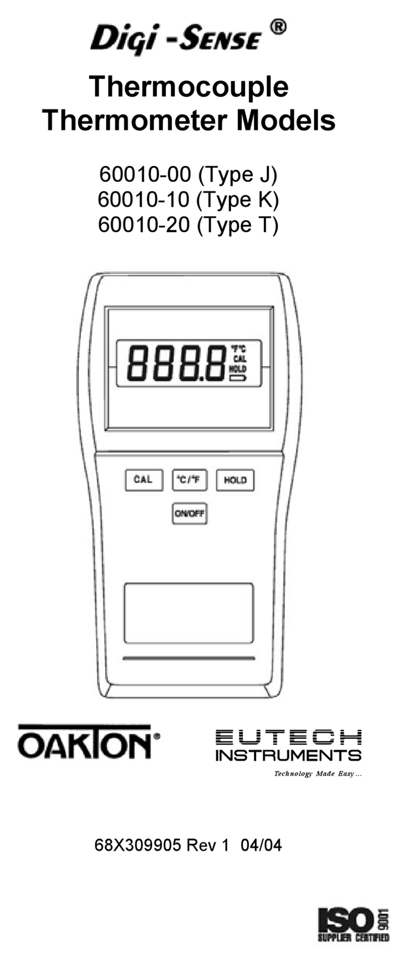 EUTECH INSTRUMENTS 60010-00 User manual