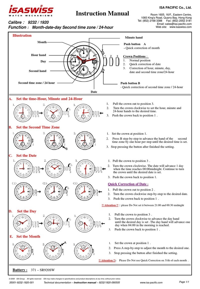 ISASWISS 9232 instruction manual