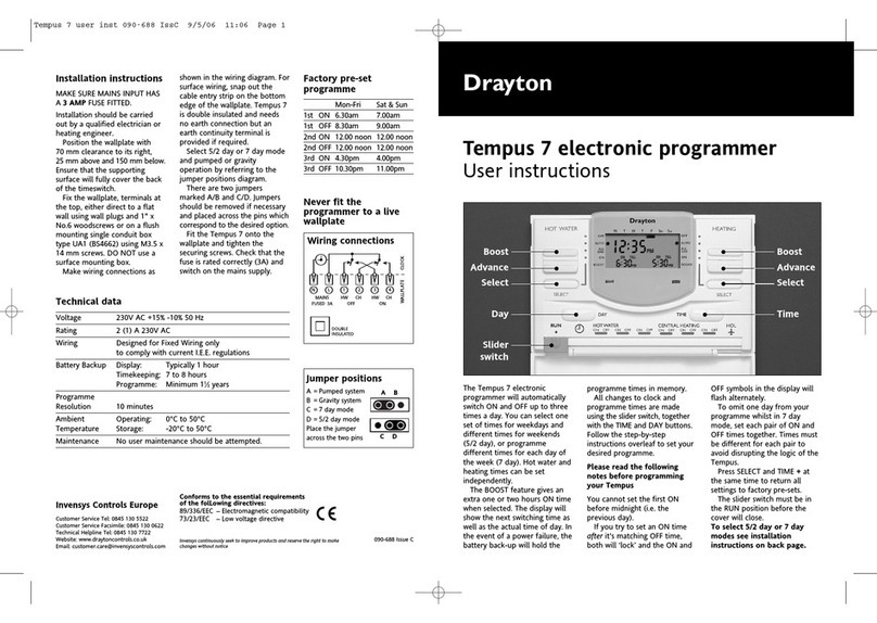 Drayton Tempus 7 User instructions