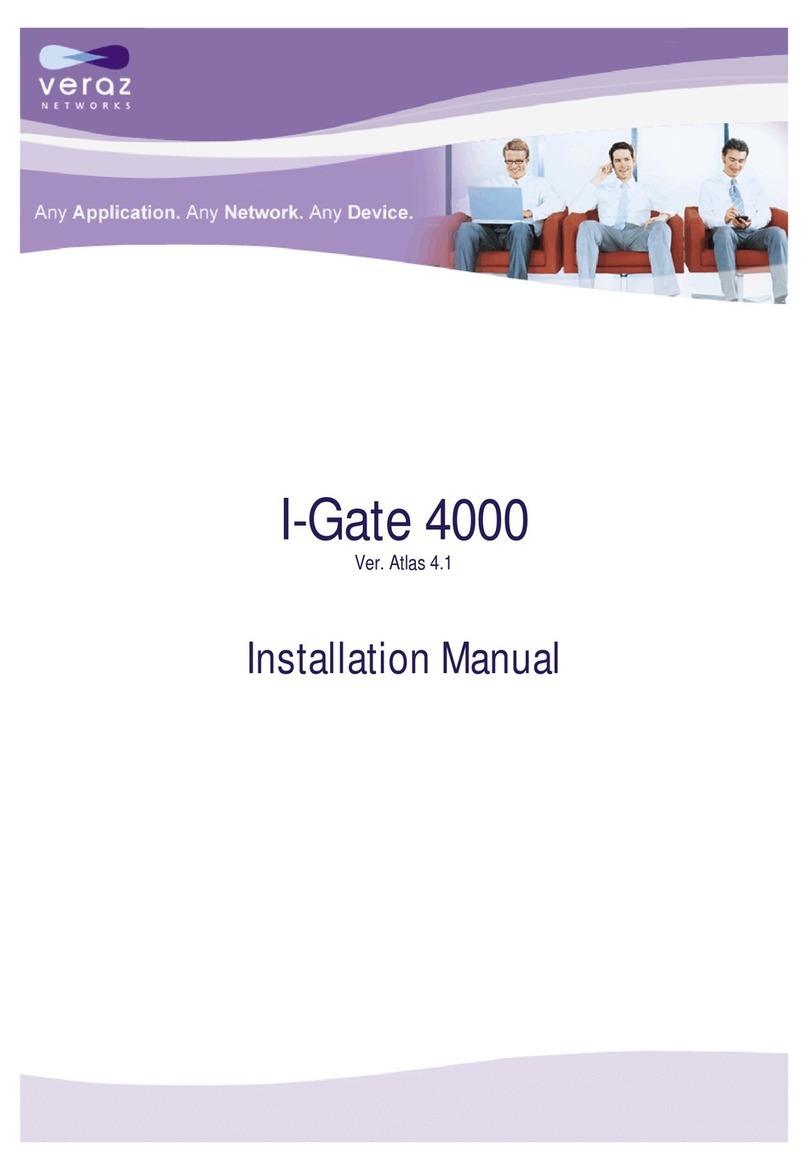 VERAZ NETWORKS I-Gate 4000 installation manual