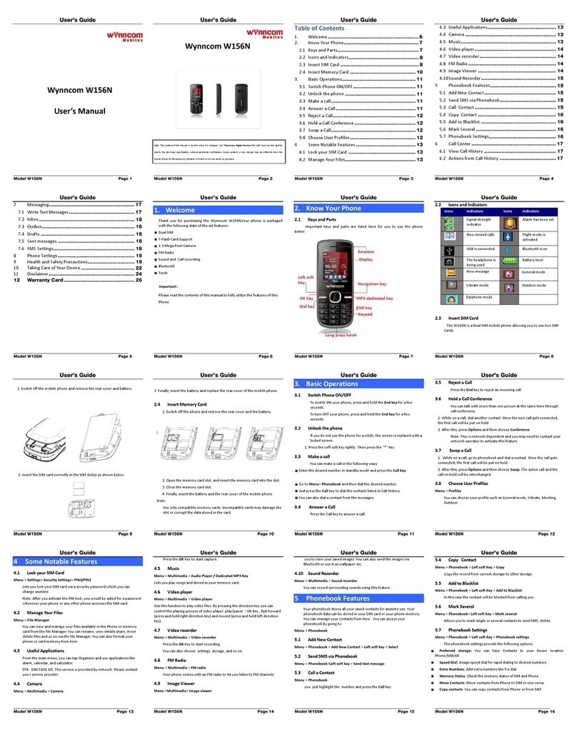Wynncom W156N user manual