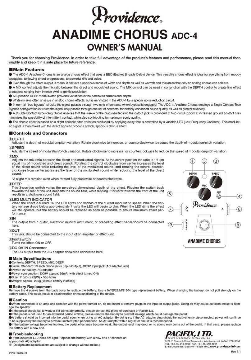 Providence ANADIME CHORUS ADC-4 owner's manual