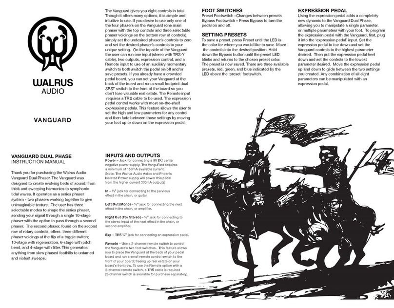 Walrus Audio VANGUARD instruction manual