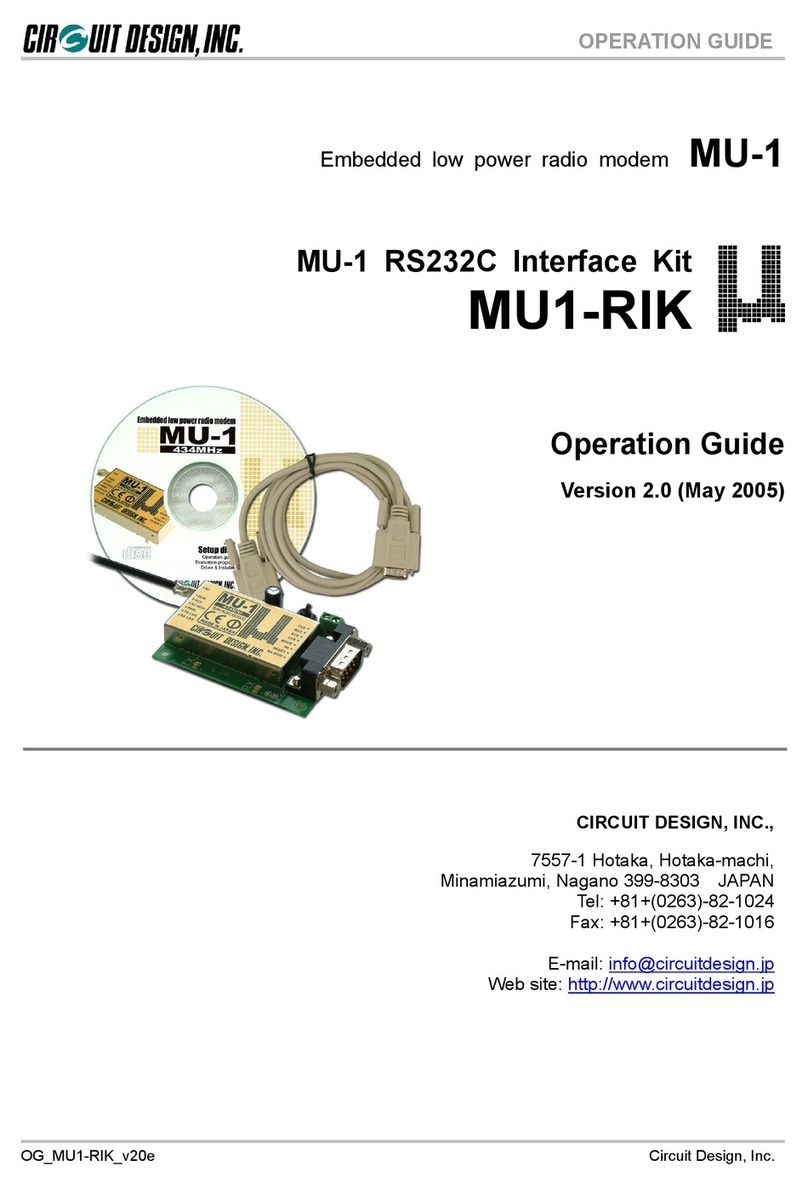 CIRCUIT DESIGN MU-1 RS232C interface kit Operation guide