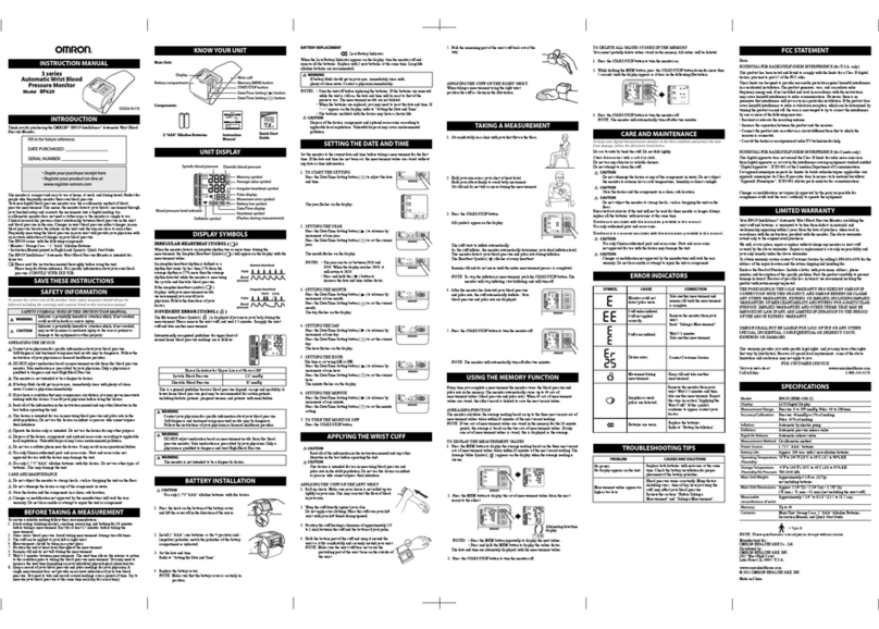 Omron BP629 User manual