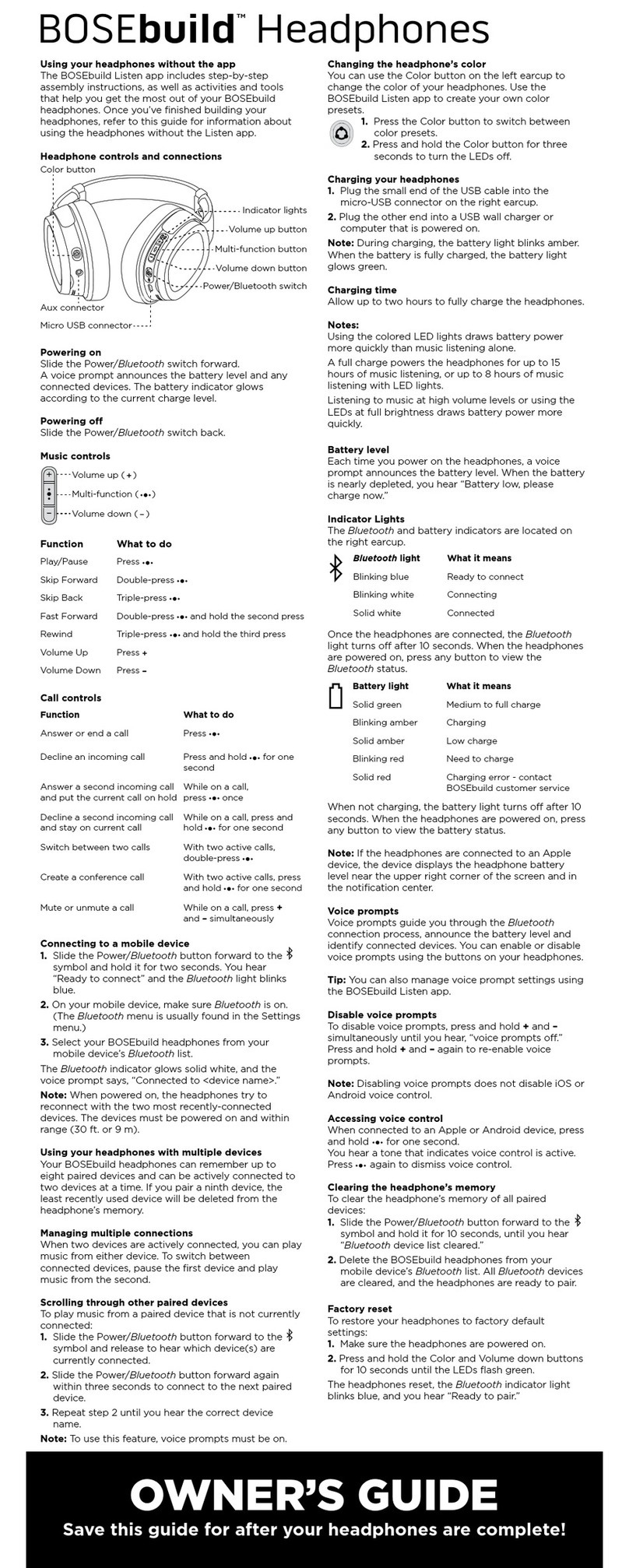 Bose BOSEbuild owner's guide