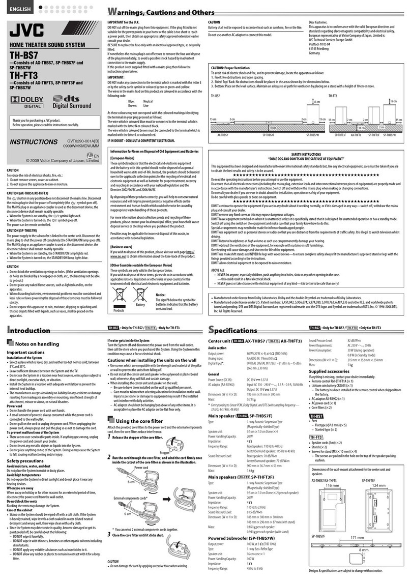 JVC TH-BS7 User manual