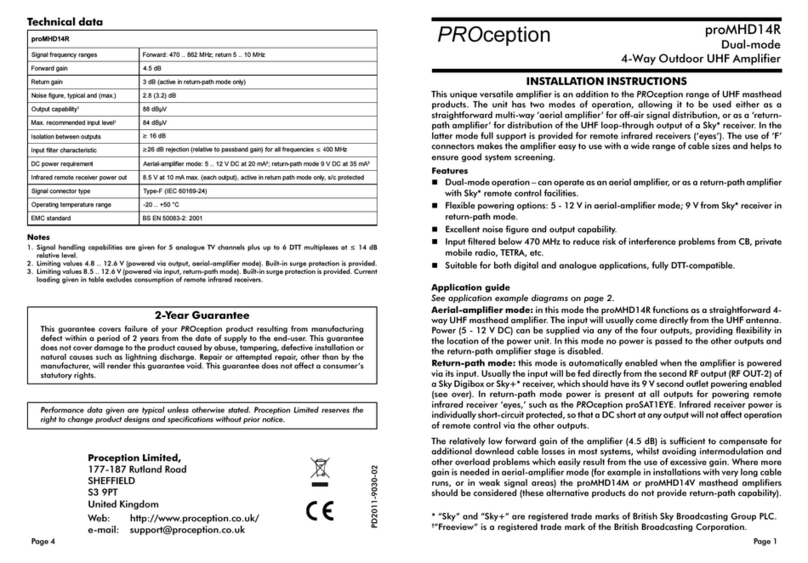 PROception proMHD14R Operation and maintenance manual PROception proMHD14R Operation and maintenance manual