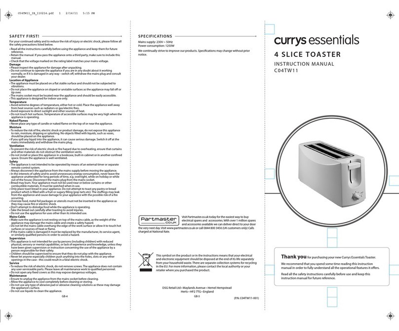Currys Essentials C04TW11 instruction manual
