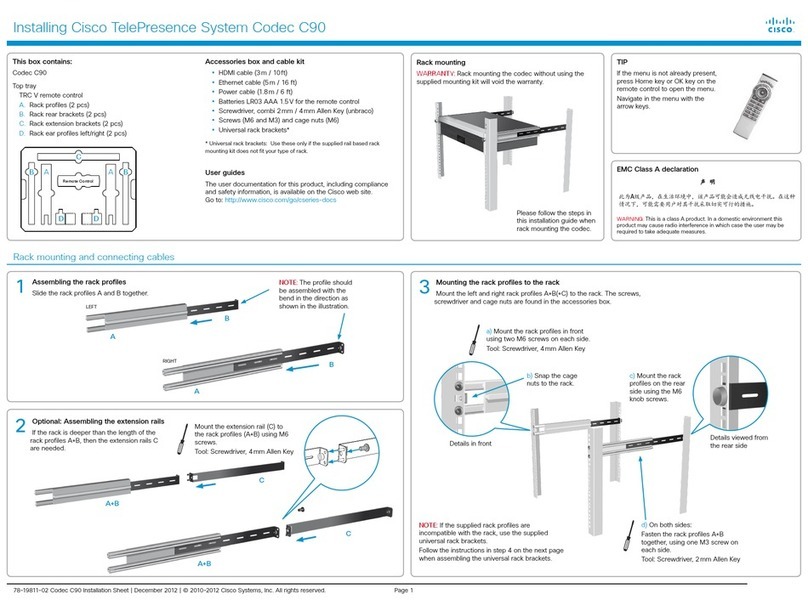 Cisco TelePresence System Codec C90 Instruction Manual Cisco TelePresence System Codec C90 Instruction Manual