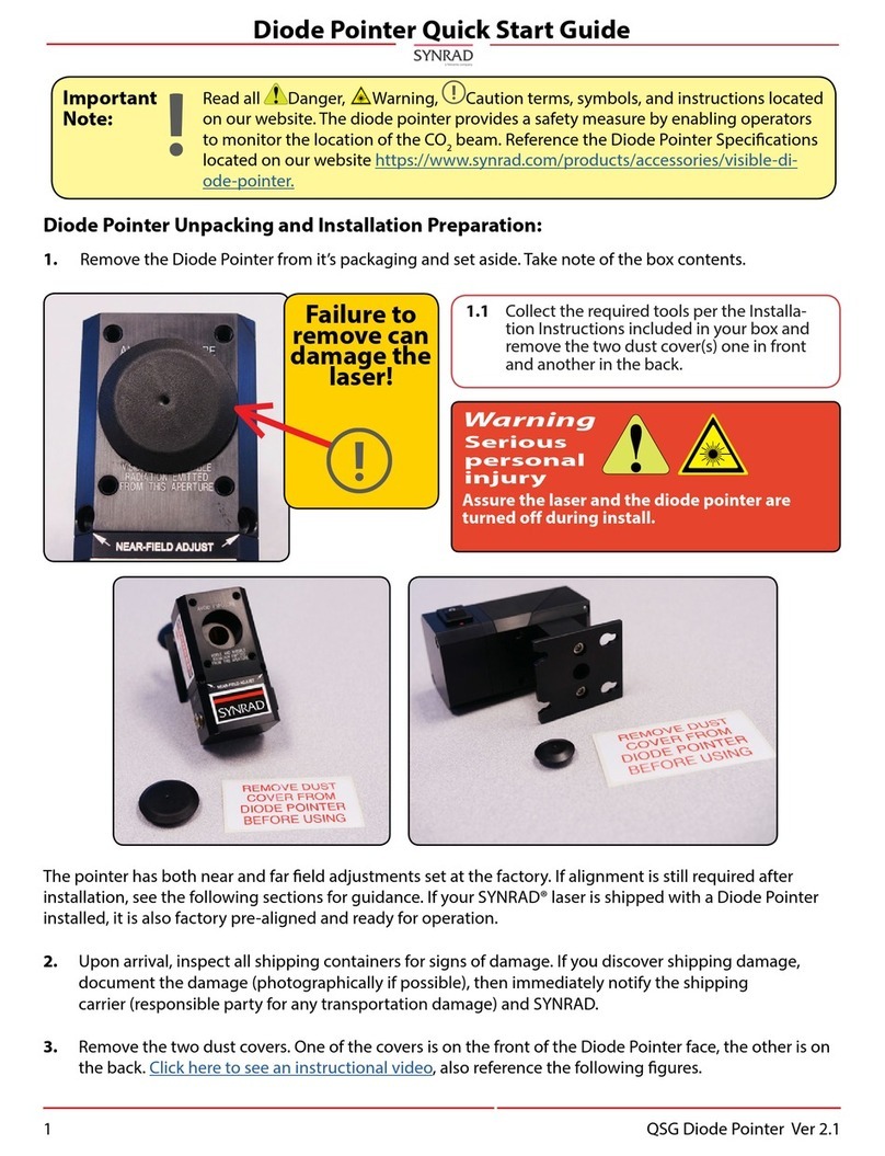 Synrad Diode Pointer quick start guide Synrad Diode Pointer quick start guide