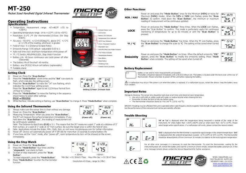 Spark MicroTemp MT-250 operating instructions