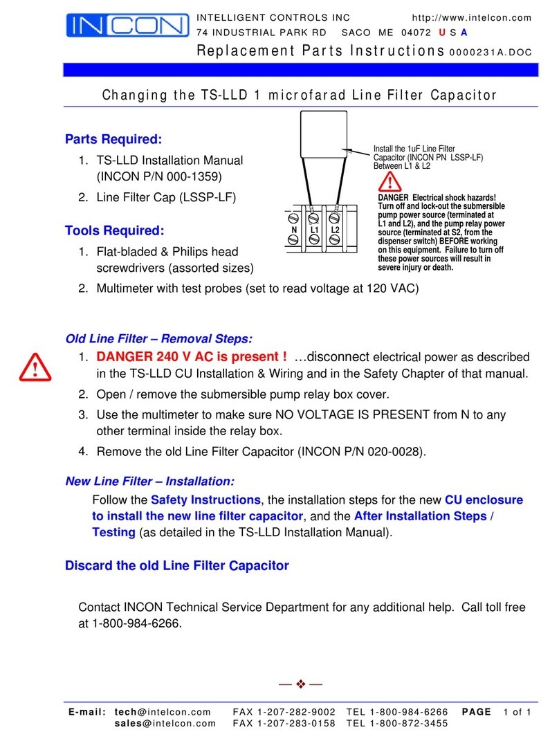 Incon TS-LLD 1 Replacement parts manual