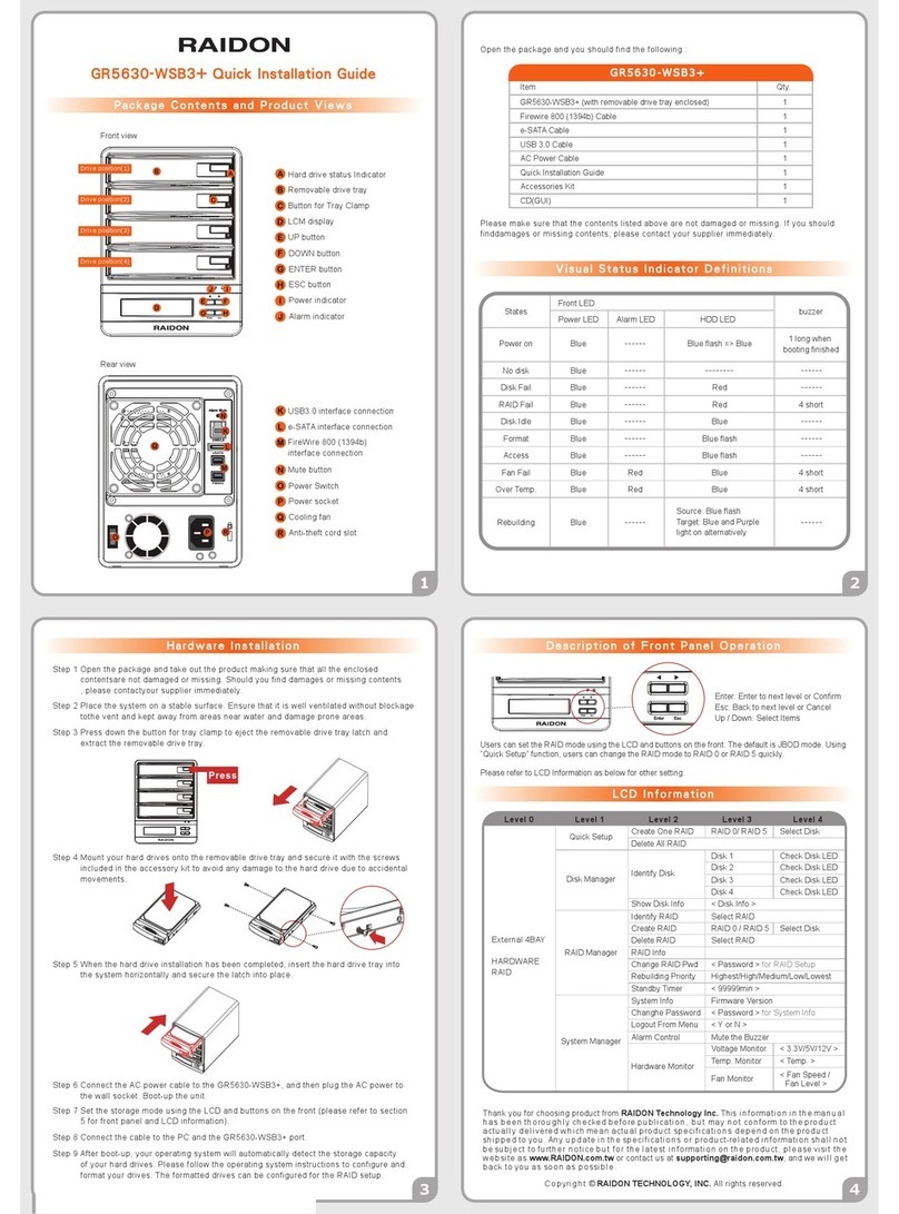 Raidon GR5630-WSB3+ Quick installation guide