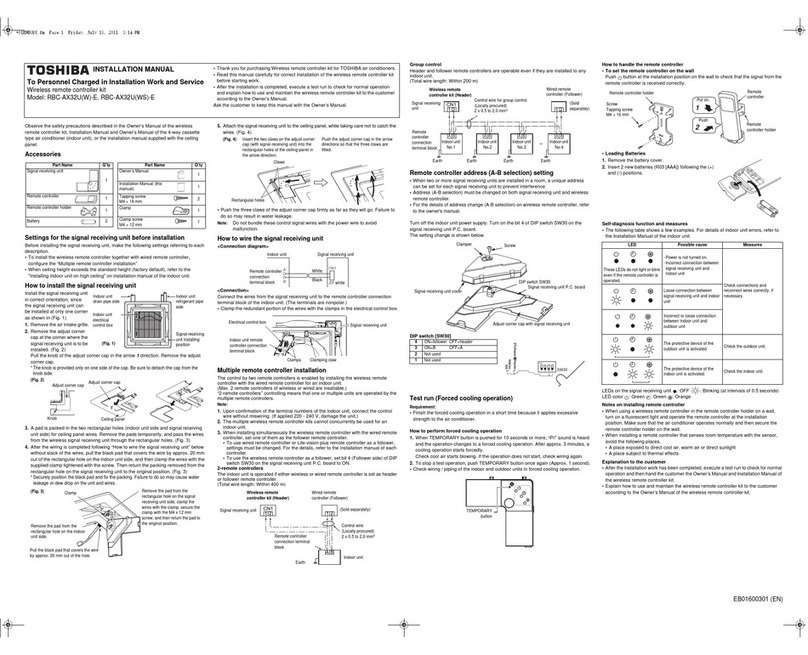 Toshiba RBC-AX32U(W)-E User manual