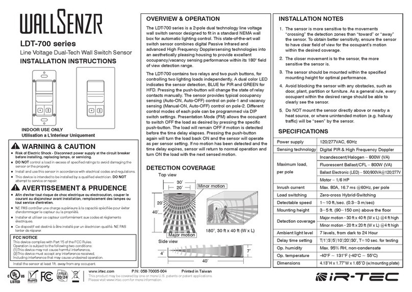 IR-Tec wallSenzr LDT-700 Series User manual