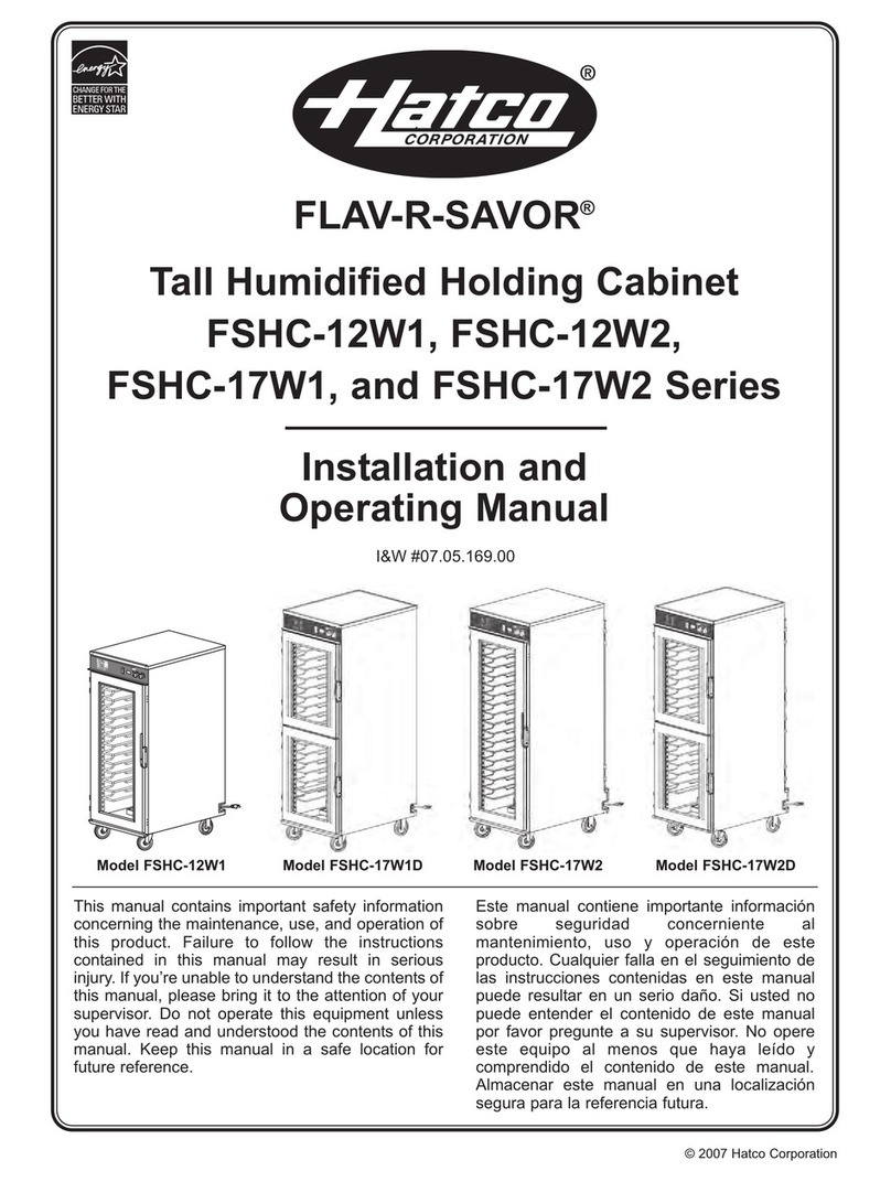 Hatco FLAV-R-SAVOR FSHC-12W1 Installation and operating manual