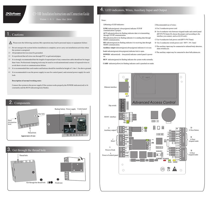 Zksoftware C3-100 Installation Instructions and Connection Guide Zksoftware C3-100 Installation Instructions and Connection Guide