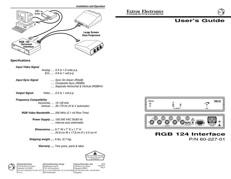 Extron electronics RGB 124 User manual