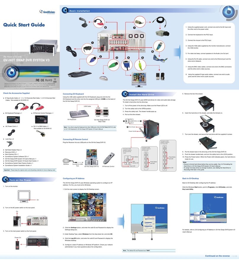 GeoVision GV-HOT SWAP V3 quick start guide