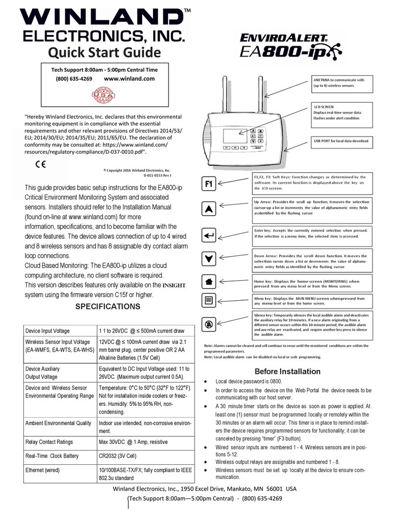 Winland EnviroAlert EA800-ip quick start guide Winland EnviroAlert EA800-ip quick start guide