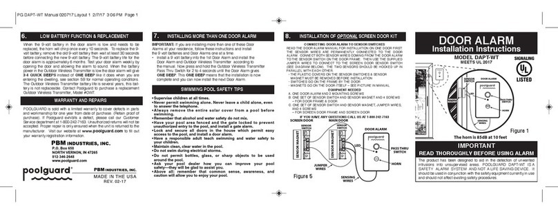Poolguard DAPT-WT installation instructions Poolguard DAPT-WT installation instructions