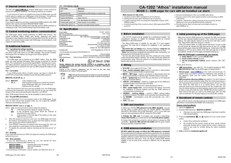 jablotron CA-1202 installation manual