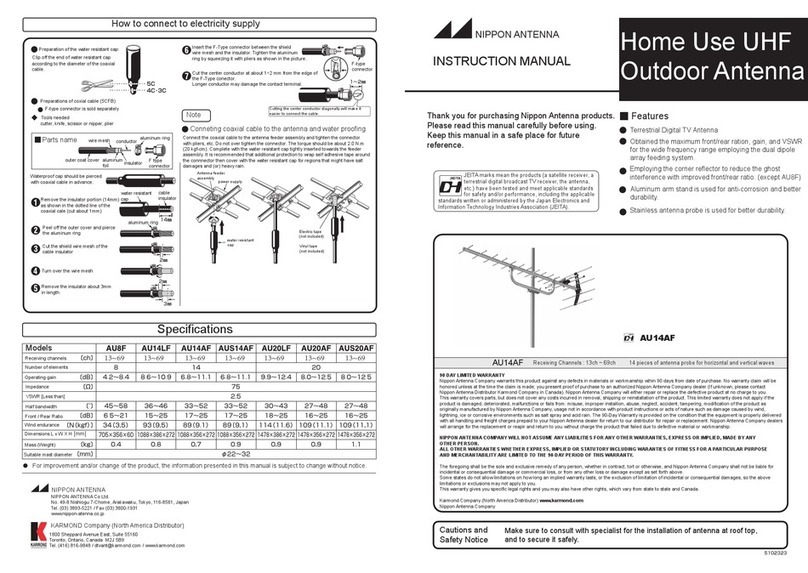 Nippon Antenna AU8F instruction manual
