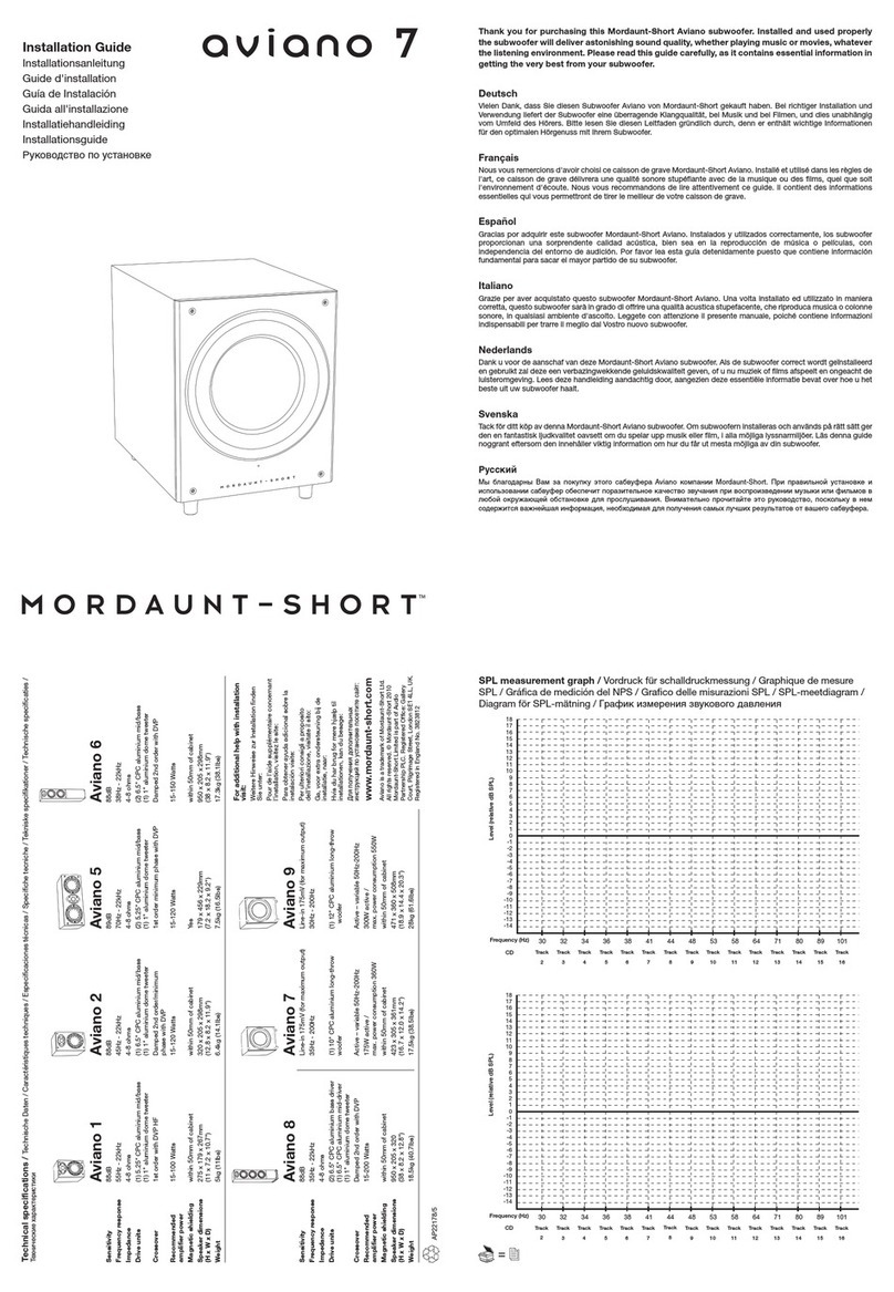Mordaunt Short Aviano 7 installation guide