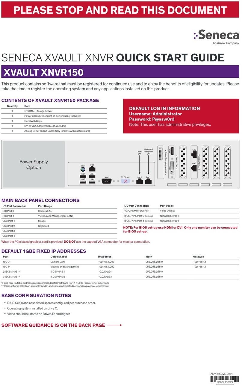 Seneca XVAULT XNVR150 quick start guide