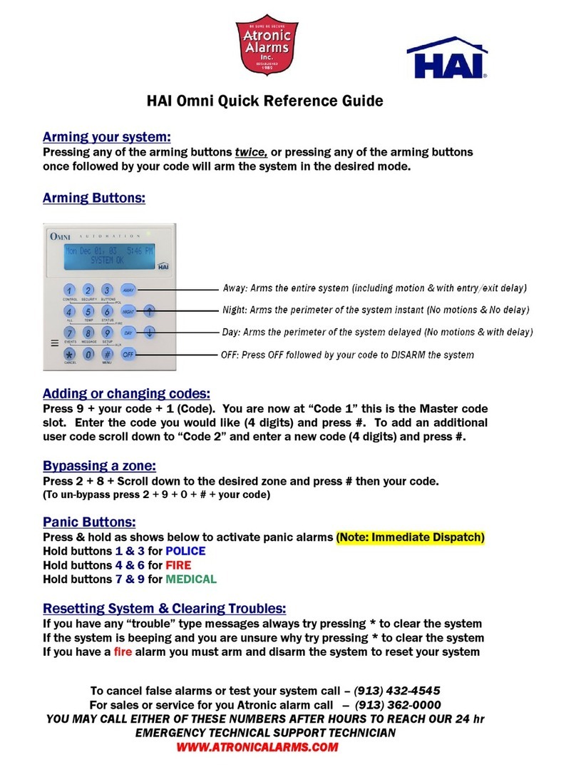 HAI Omni 33A00-1 User manual