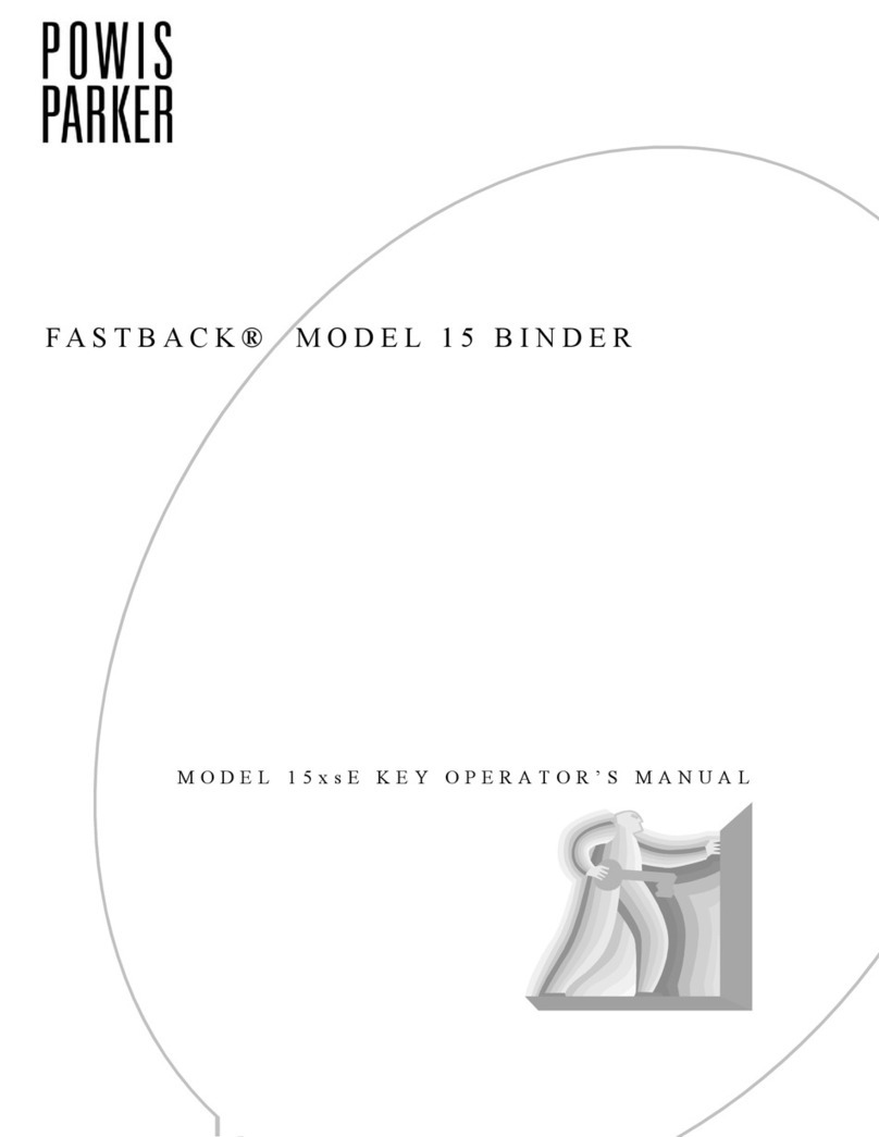 Powis Parker FASTBACK 15 Key operator's guide