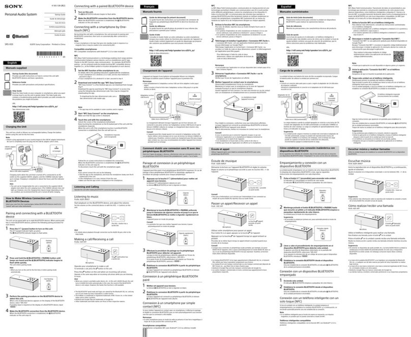 Sony SRS-X33 Startup guide
